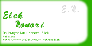 elek monori business card